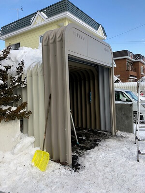 北広島市　ガレージかさ上げによるガレージシャッター新規工事【シャッターSOS】